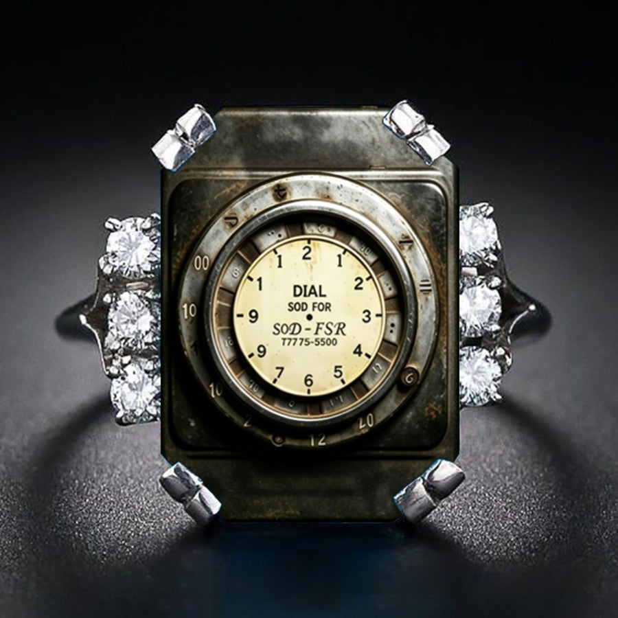 Vintage Dial Square Ring