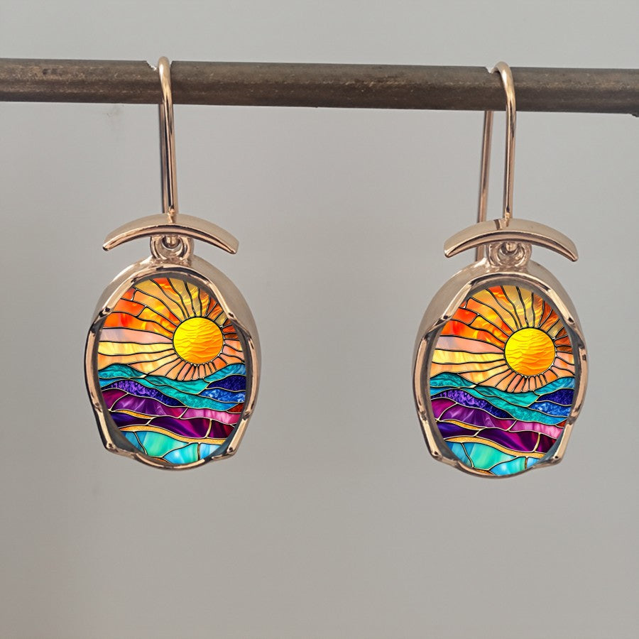 Sunset Landscape Drop Earrings