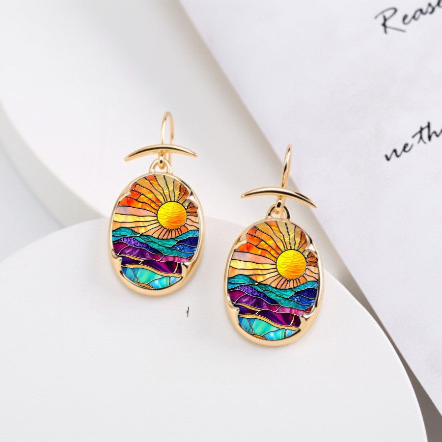 Sunset Landscape Drop Earrings