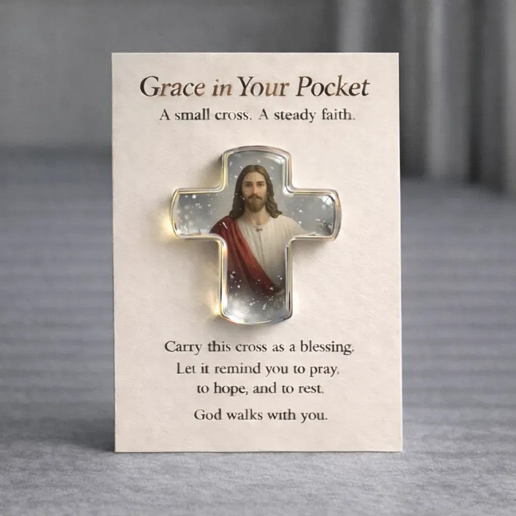 Winter Cardinal Cross Keepsake