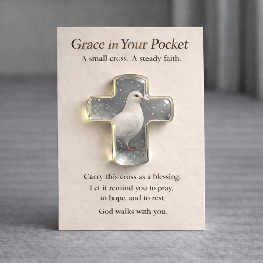 Winter Cardinal Cross Keepsake