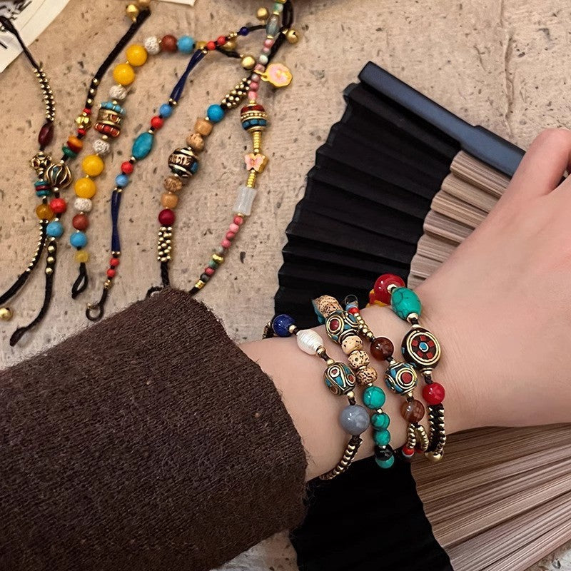 Multicolor Beaded Charm Bracelet