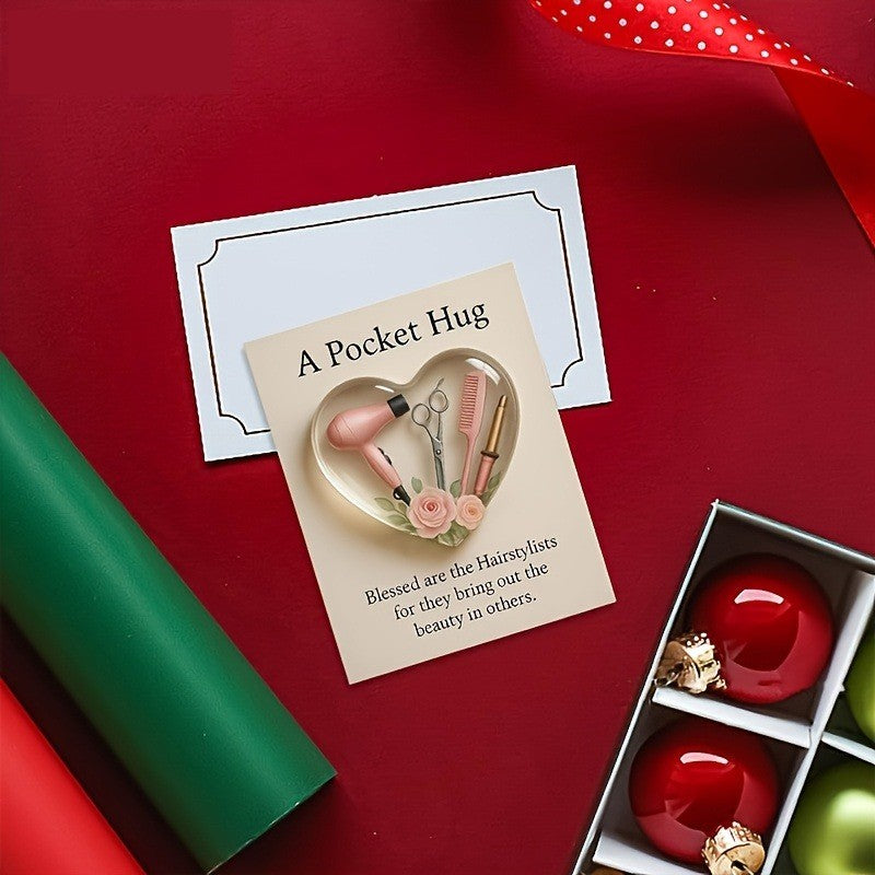 Hairstylist Heart Pocket Hug