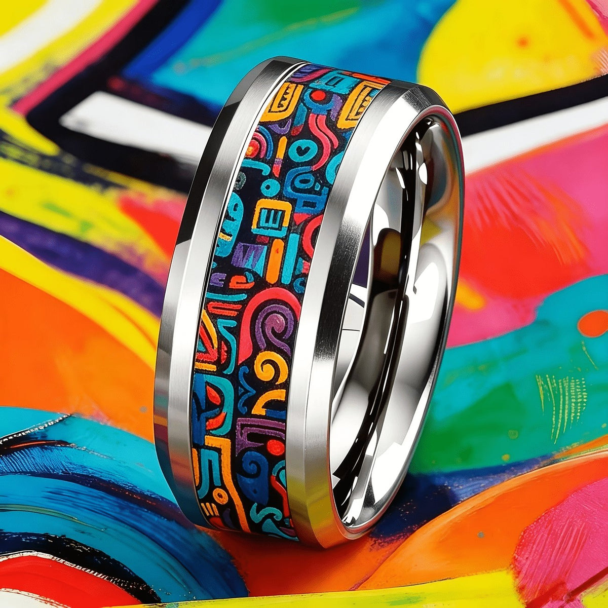 Colorful Tribal Pattern Ring