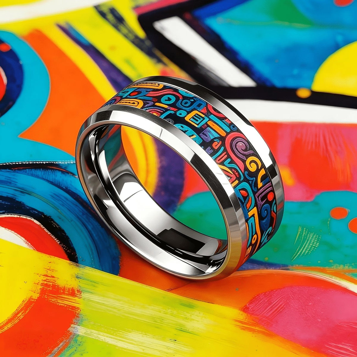 Colorful Tribal Pattern Ring