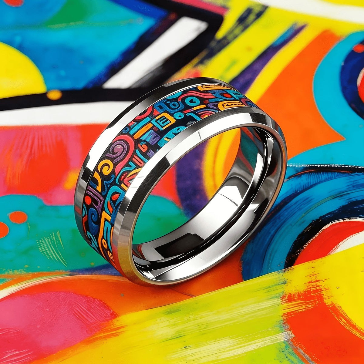 Colorful Tribal Pattern Ring
