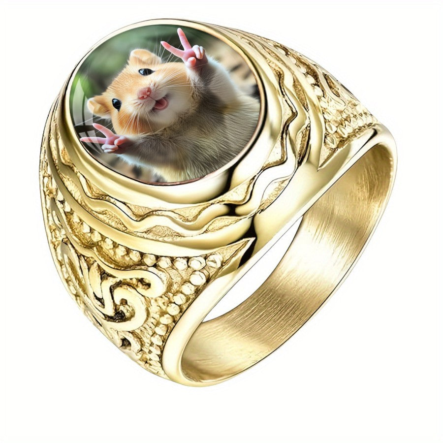 Hamster Portrait Ring
