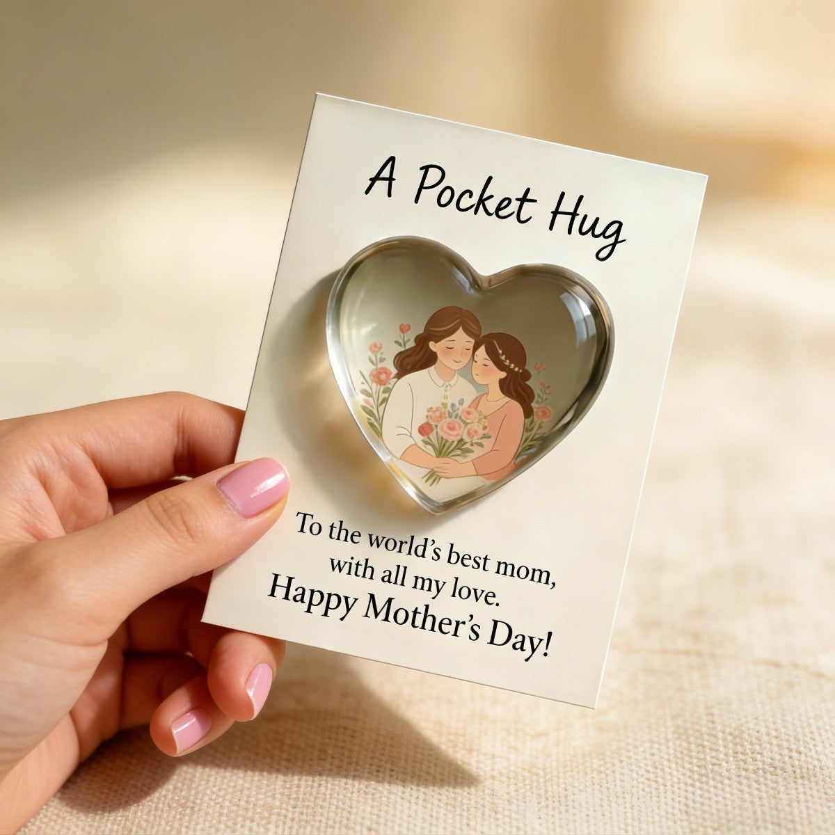 Mother Daughter Heart Pocket Hug
