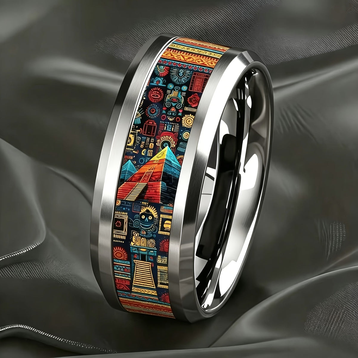 Colorful Pyramid Pattern Ring