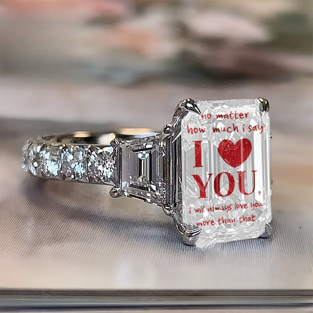 Square Heart Message Ring