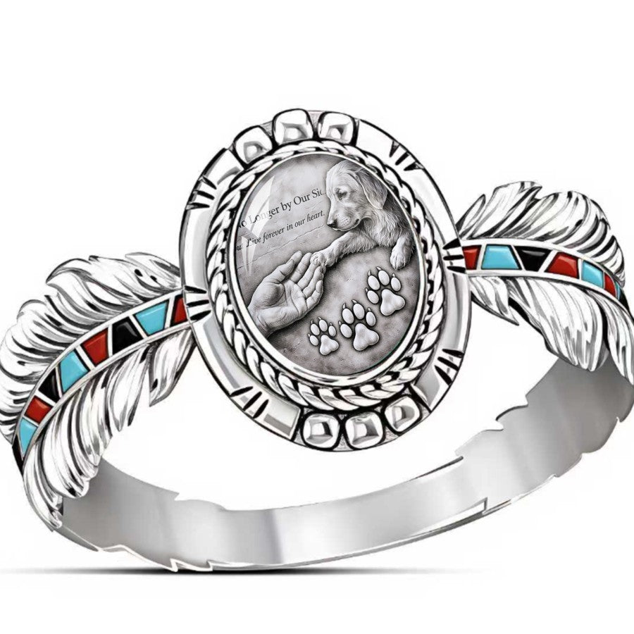 Feather & Paw Memorial Ring