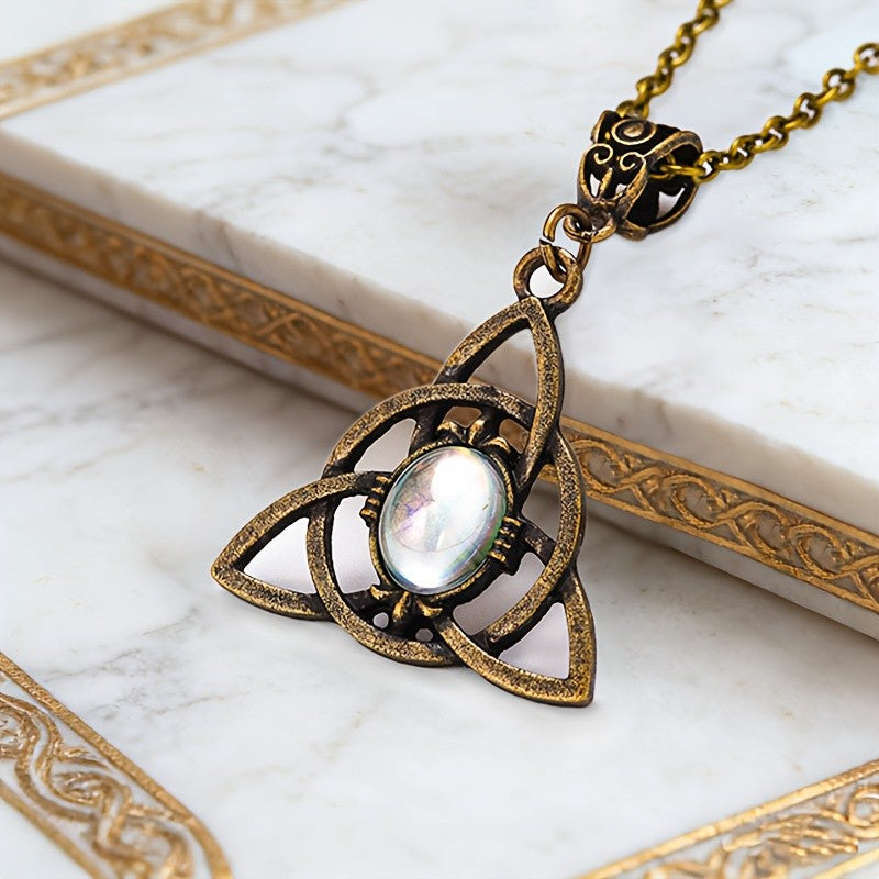 Trinity Knot Moonstone Necklace