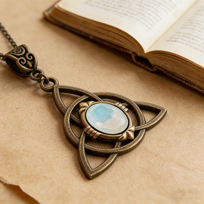 Trinity Knot Moonstone Necklace