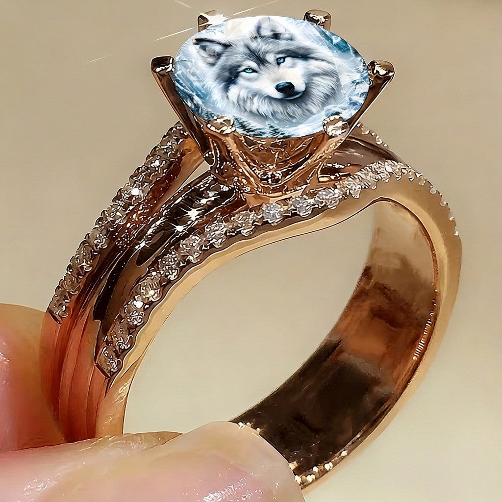 Wolf Portrait Ring