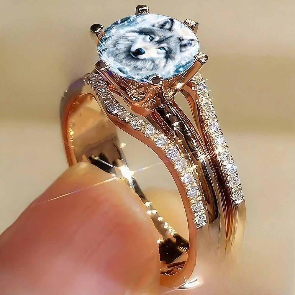 Wolf Portrait Ring