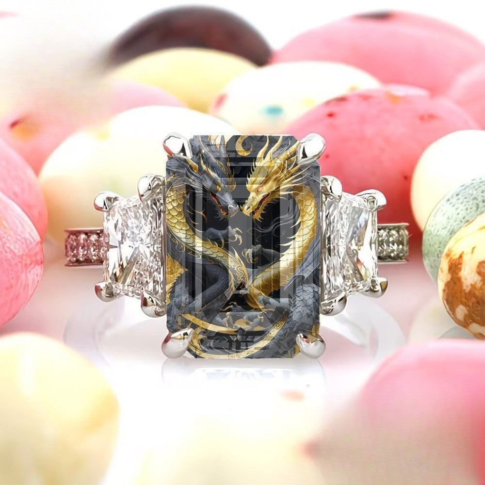 Dual Dragon Square Ring