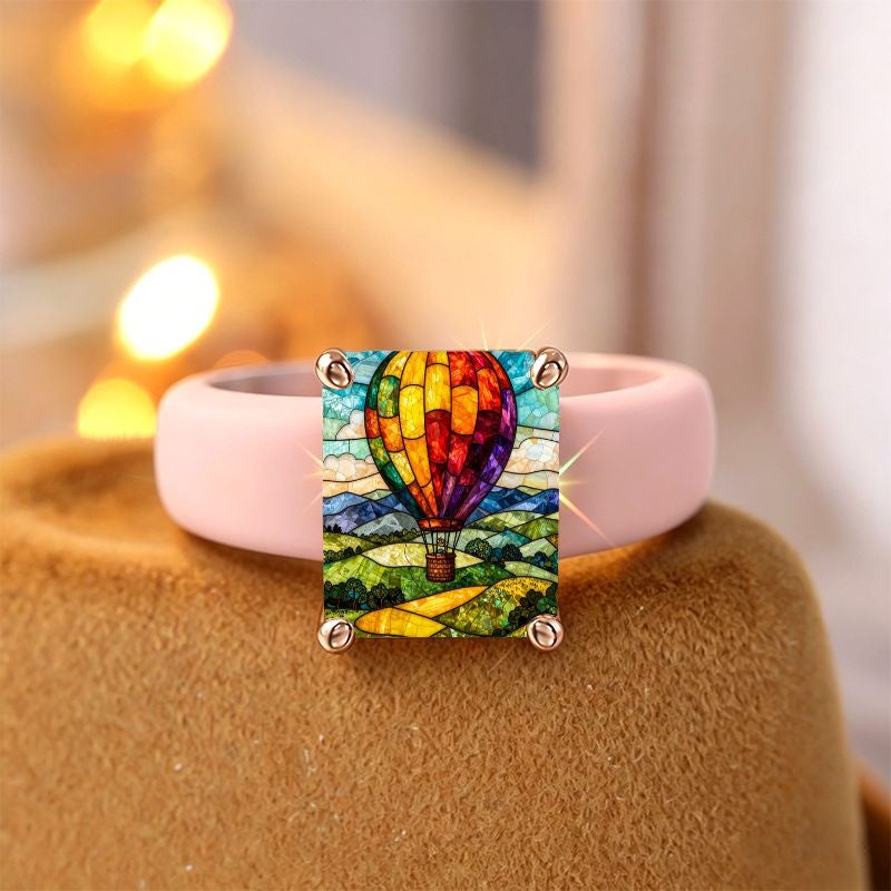 Stained Glass Hot Air Balloon Ring