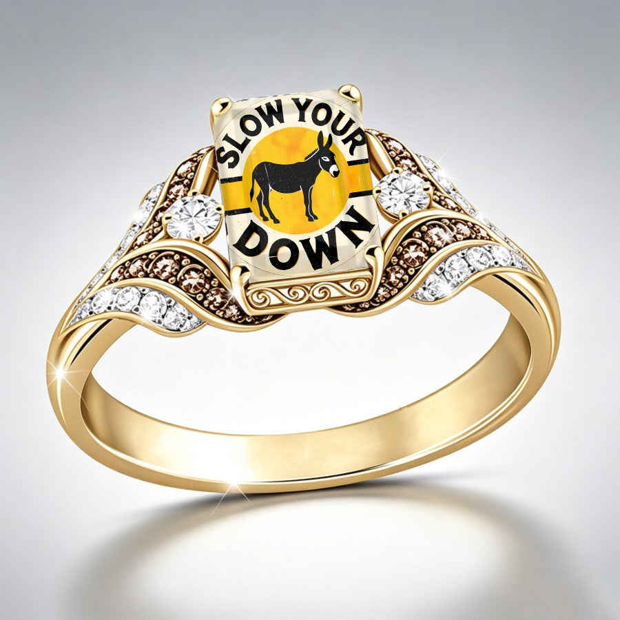 Slow Your Down Square Statement Ring