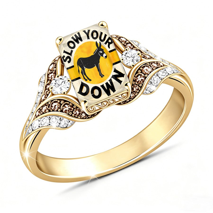 Slow Your Down Square Statement Ring