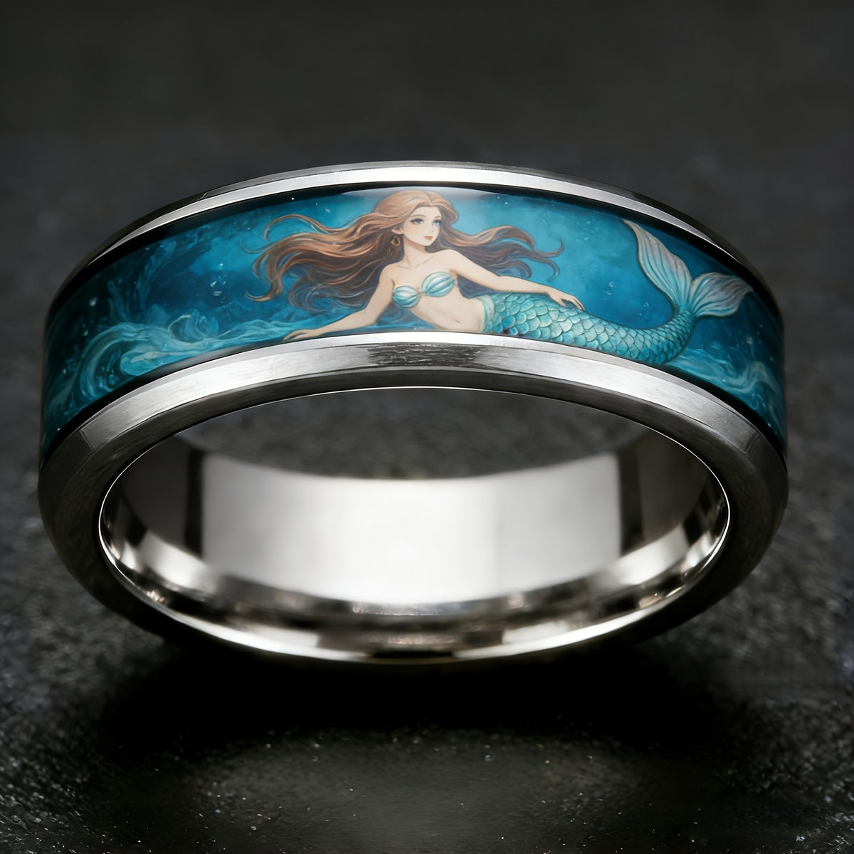 Ocean Mermaid Inlay Ring