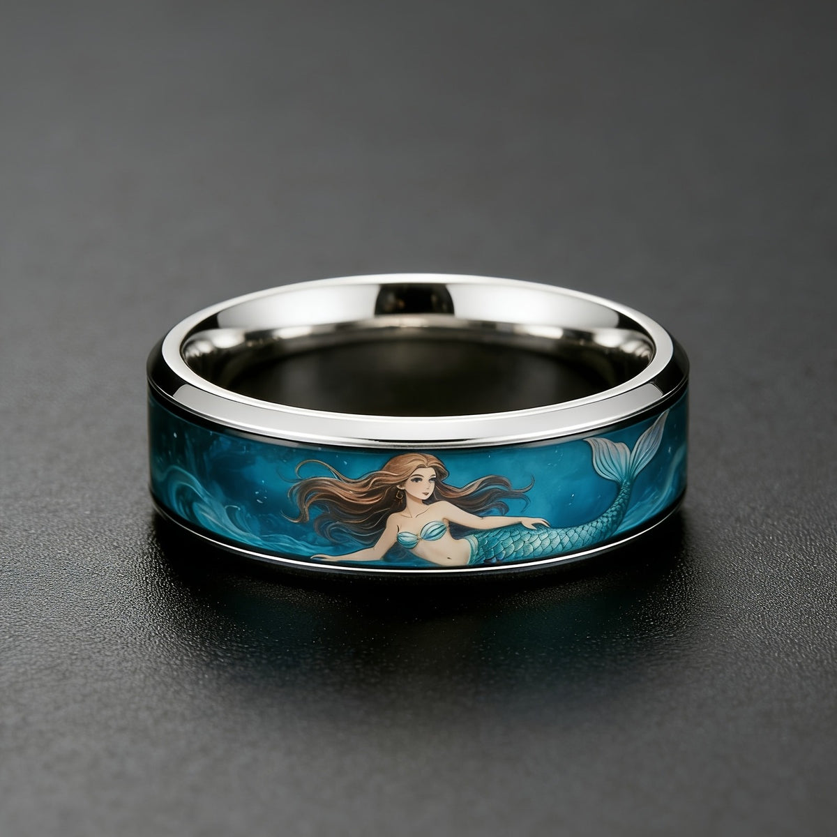 Ocean Mermaid Inlay Ring