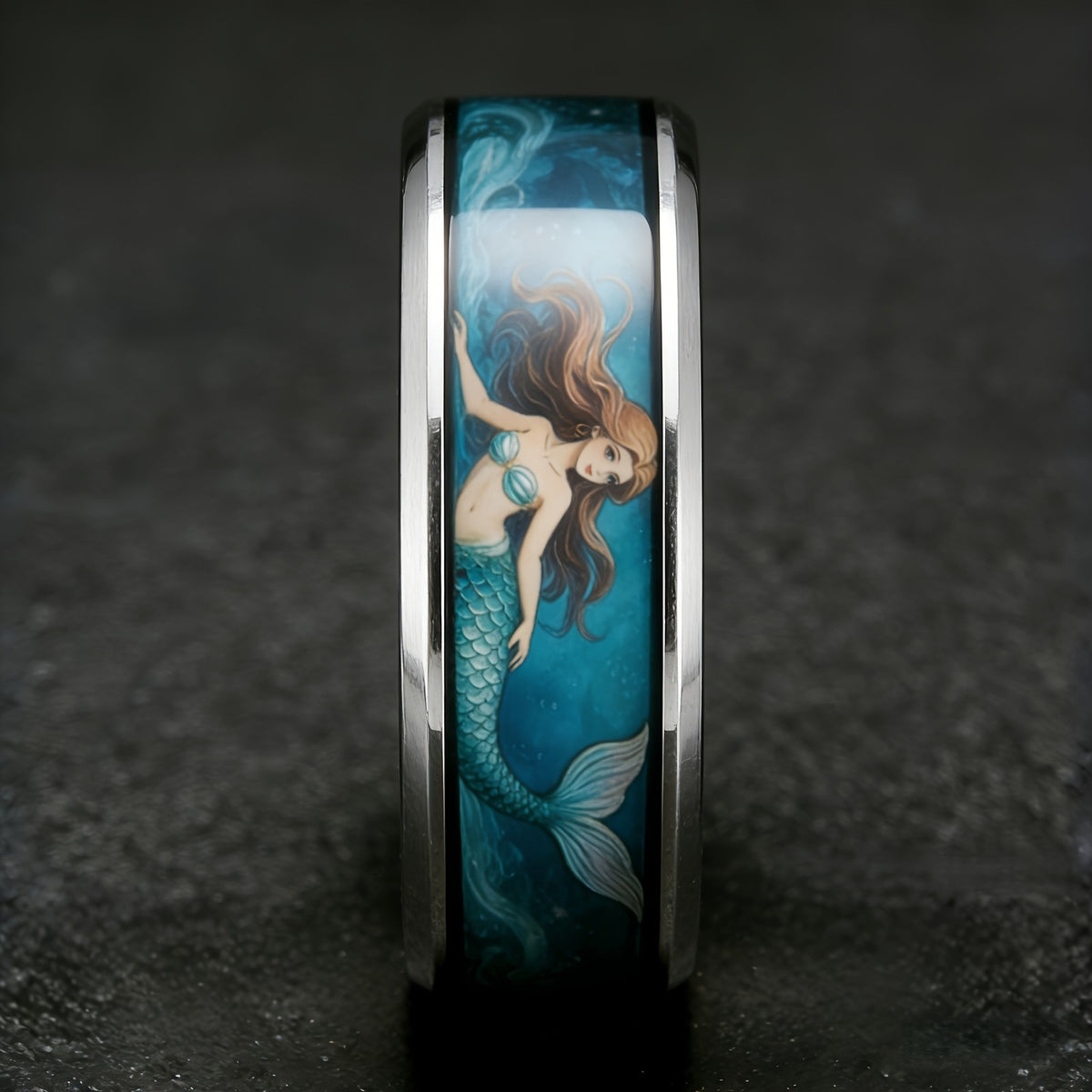 Ocean Mermaid Inlay Ring