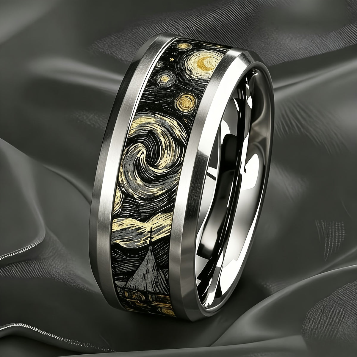 Swirling Starry Night Ring