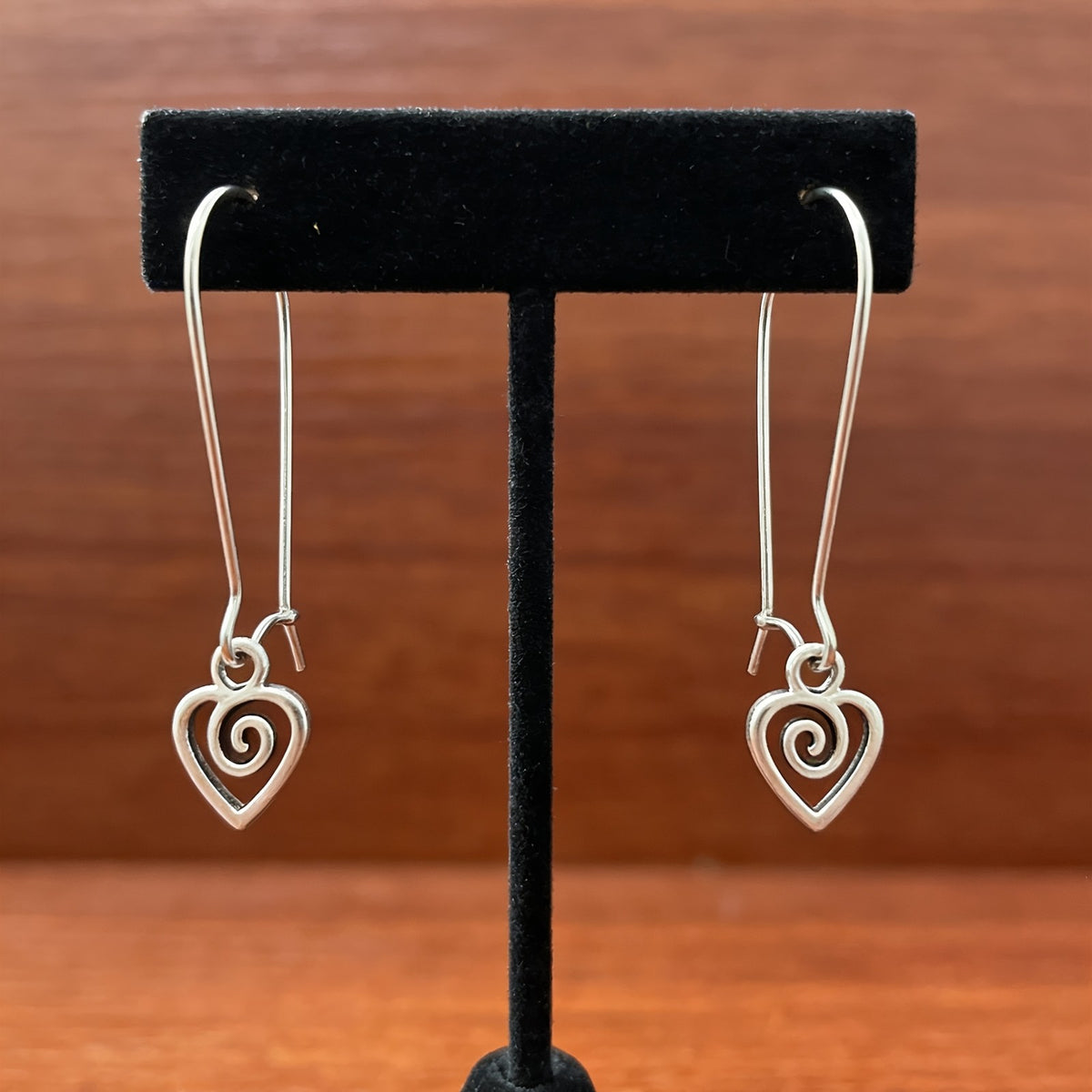 Spiral Heart Drop Earrings