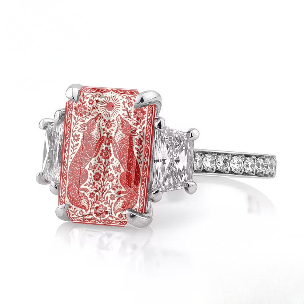 Red Fox Rectangular Ring