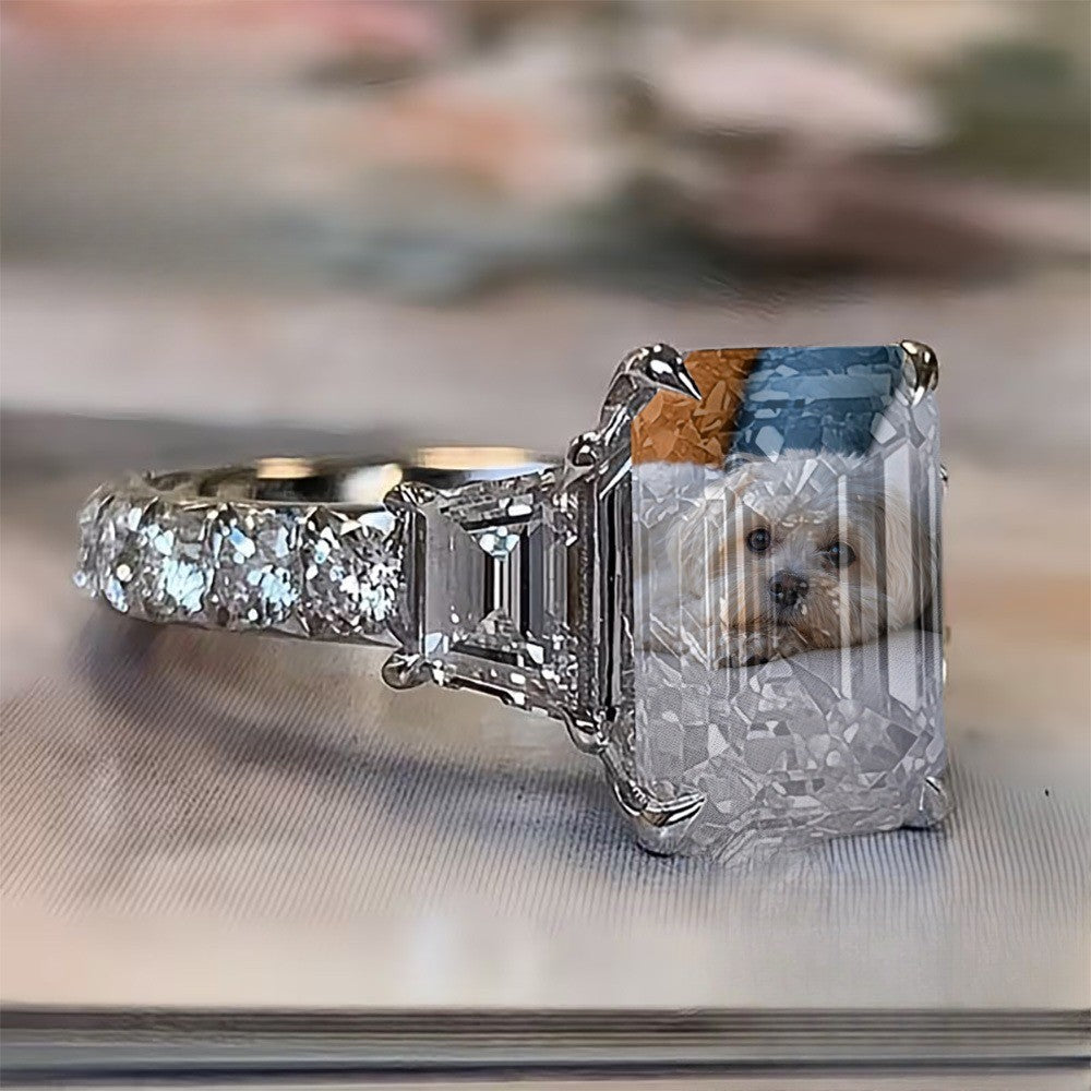 White Dog Portrait Ring