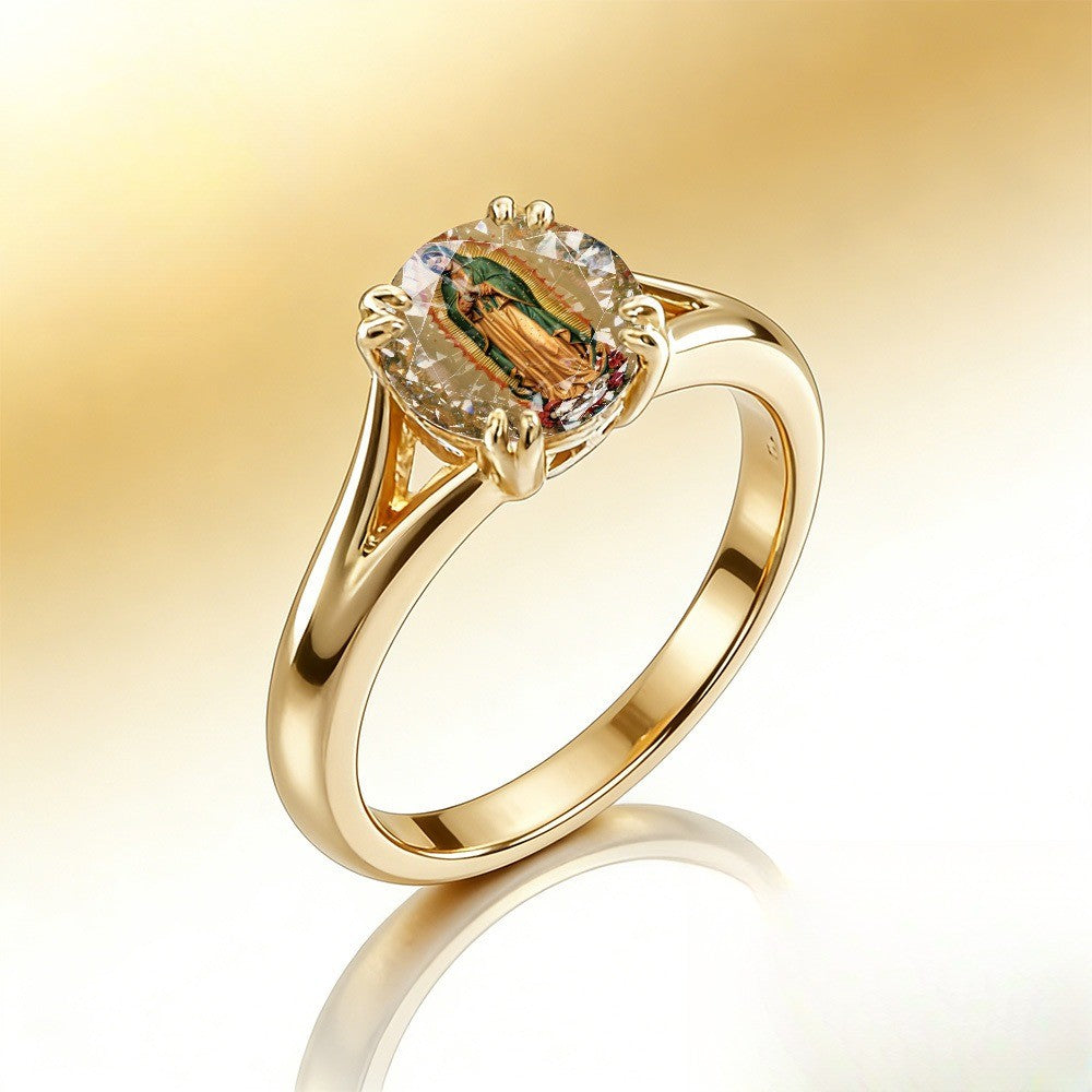 Our Lady of Guadalupe Crystal Ring
