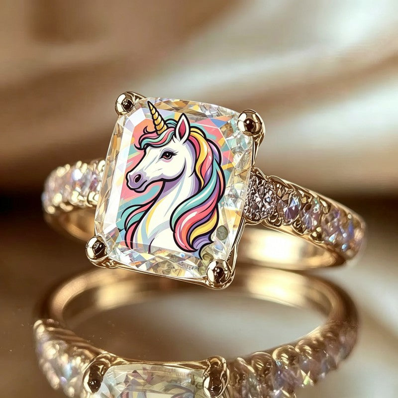 Rainbow Unicorn Square Ring