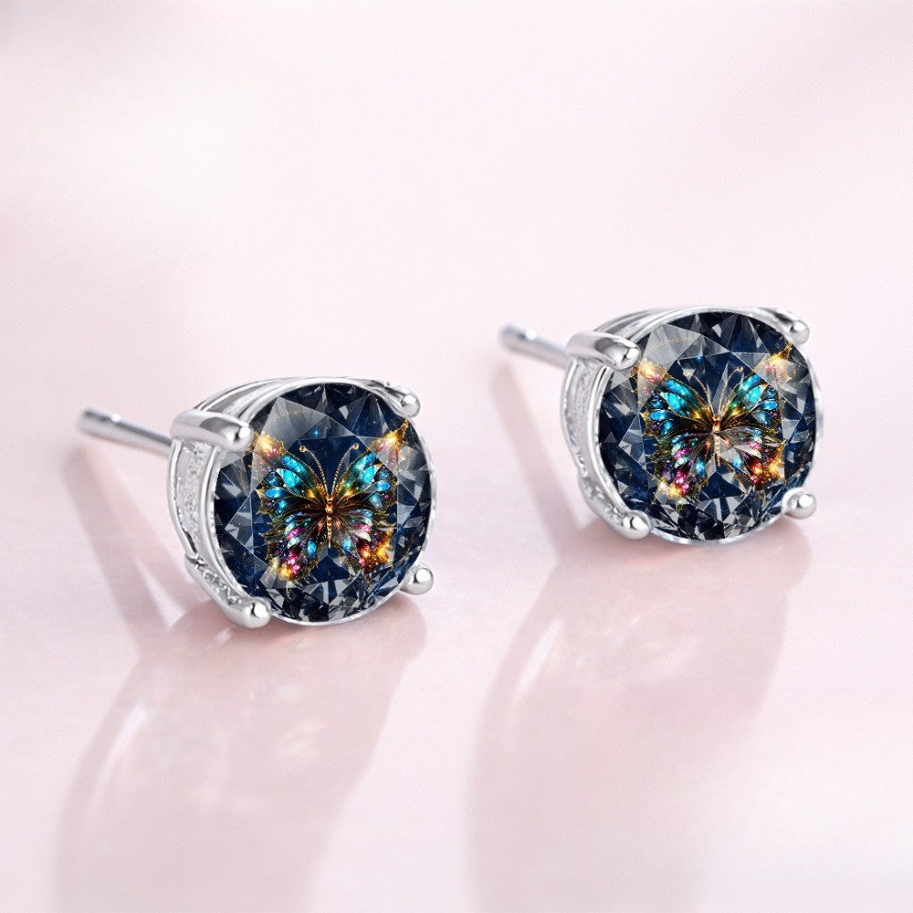 Blue Butterfly Stud Earrings