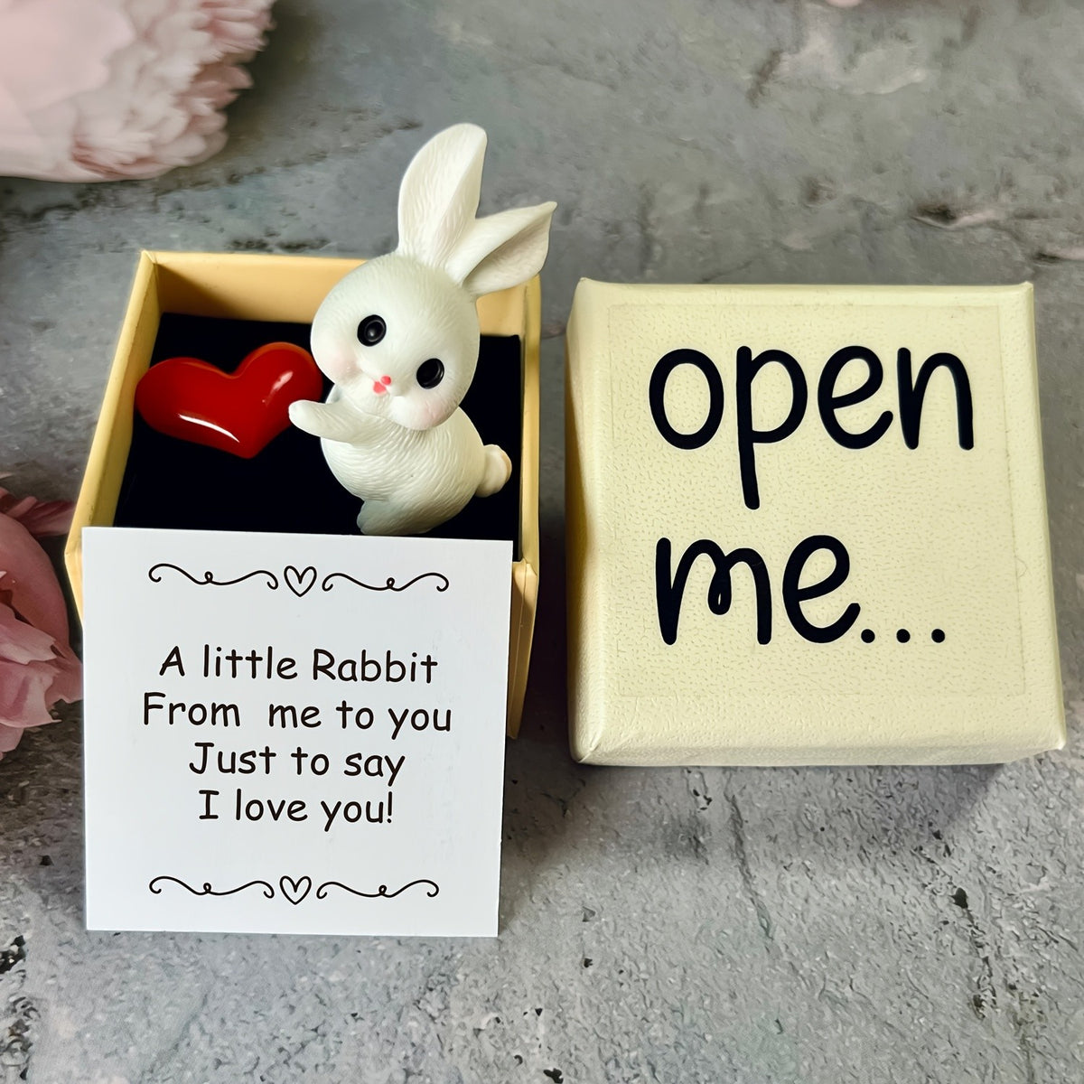 White Rabbit & Heart Keepsake Box