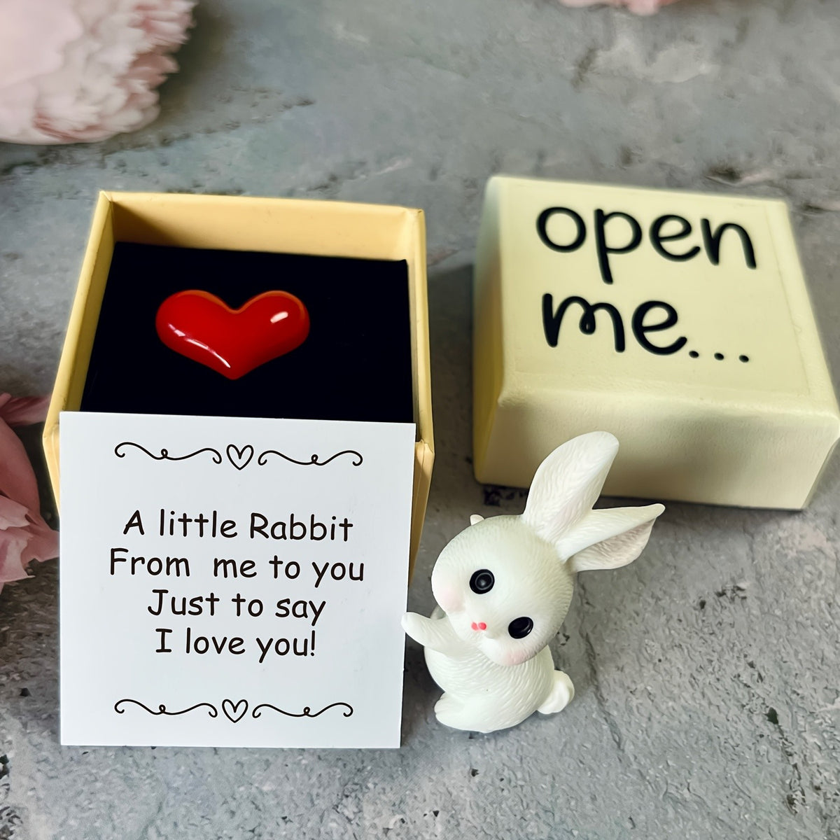 White Rabbit & Heart Keepsake Box