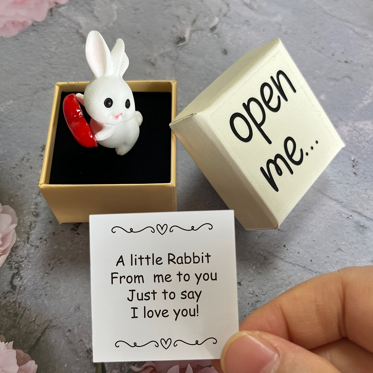 White Rabbit & Heart Keepsake Box