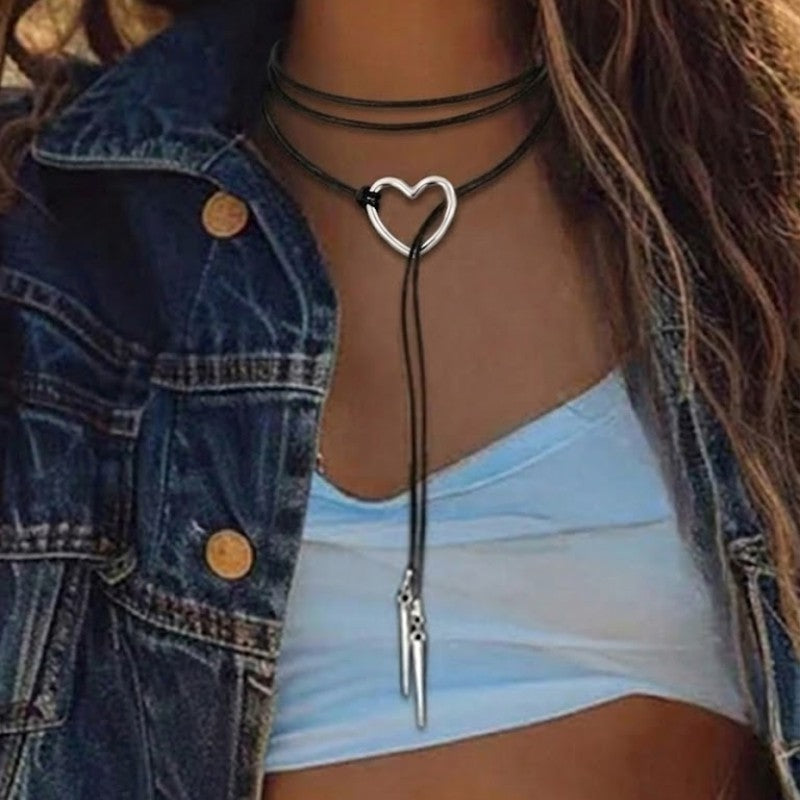 Heart Lariat Wrap Necklace