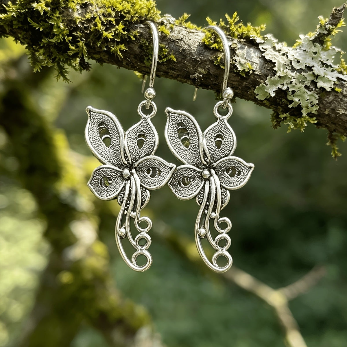 Vintage Butterfly Drop Earrings