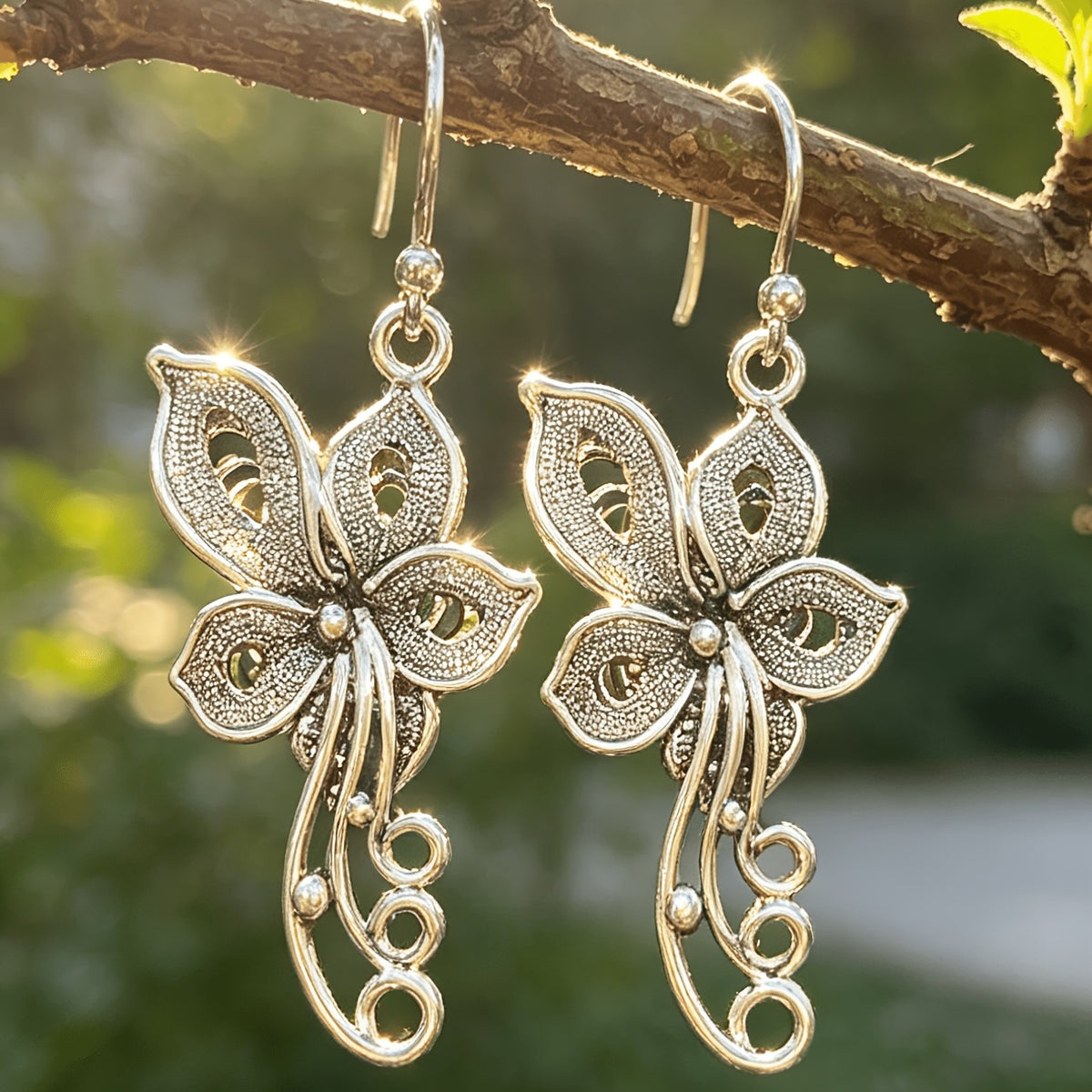 Vintage Butterfly Drop Earrings