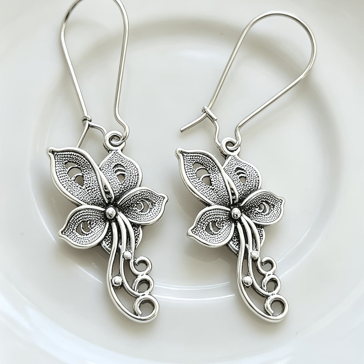 Vintage Butterfly Drop Earrings