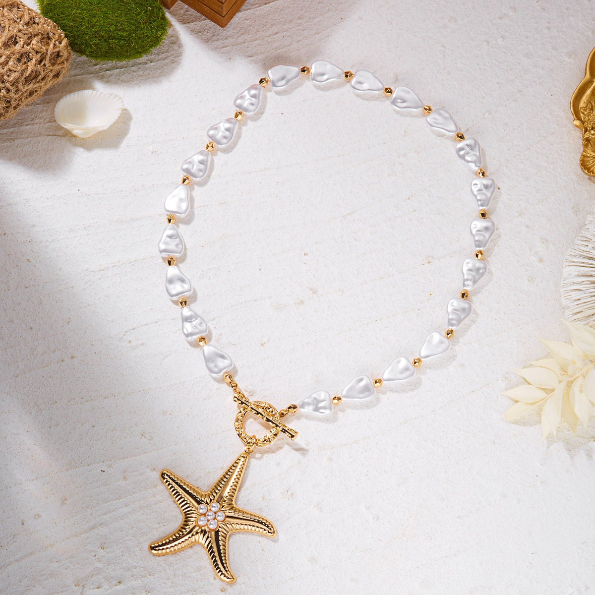Baroque Pearl Starfish Necklace