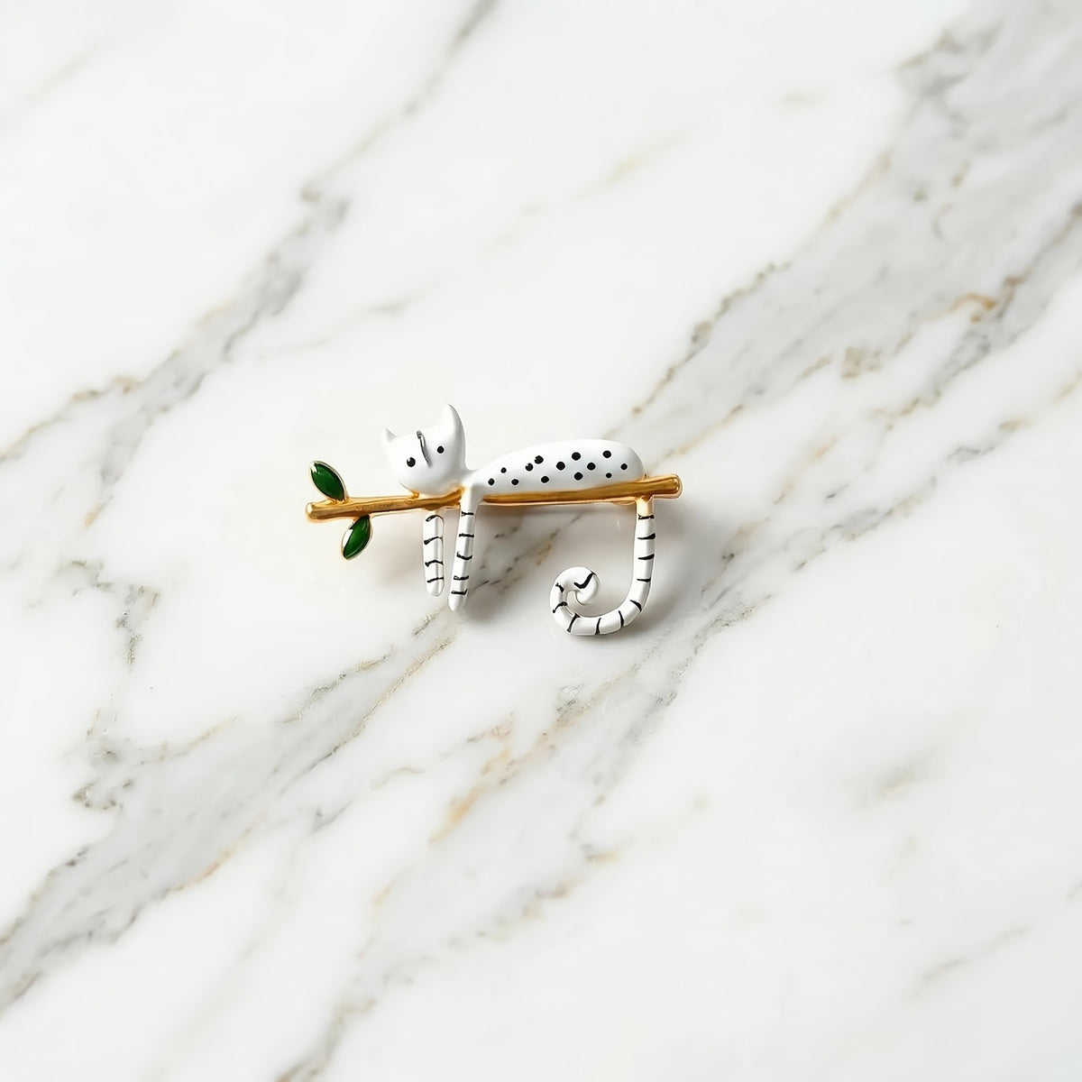 Reclining Cat Brooch