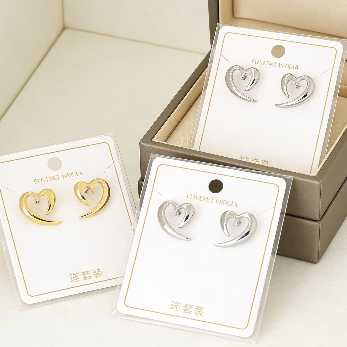 Sculpted Curve Heart Earrings