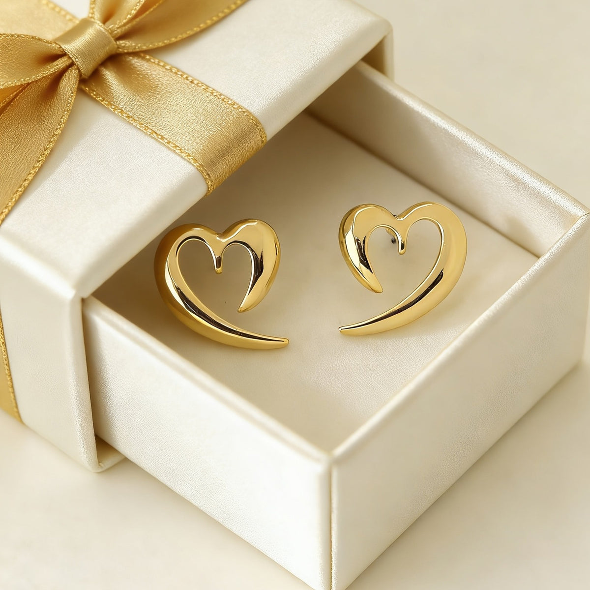 Sculpted Curve Heart Earrings