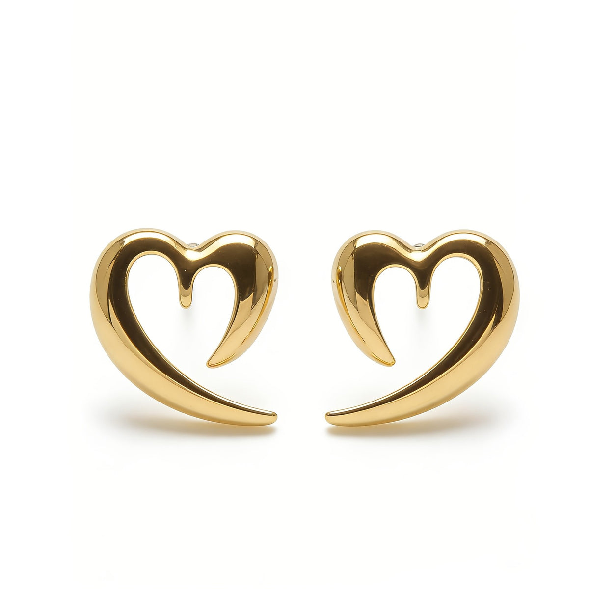Sculpted Curve Heart Earrings