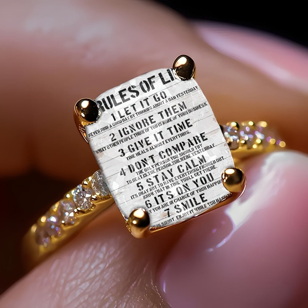 Inspirational Rules of Life Ring