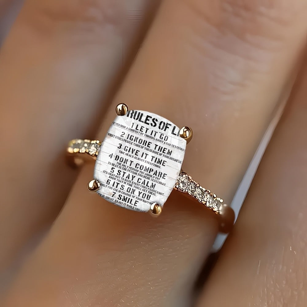 Inspirational Rules of Life Ring