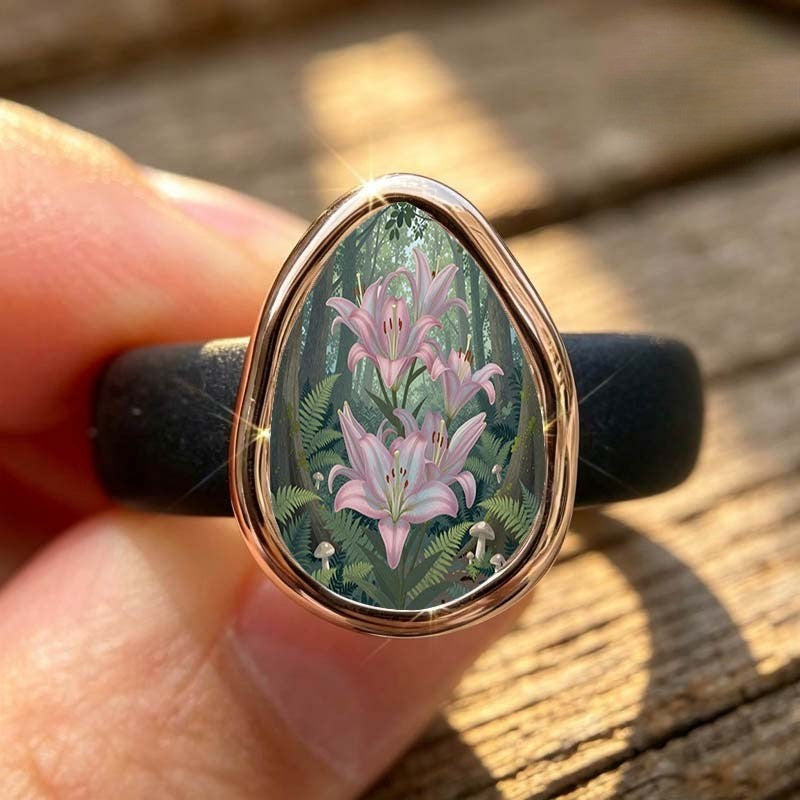 Pink Lily Forest Ring