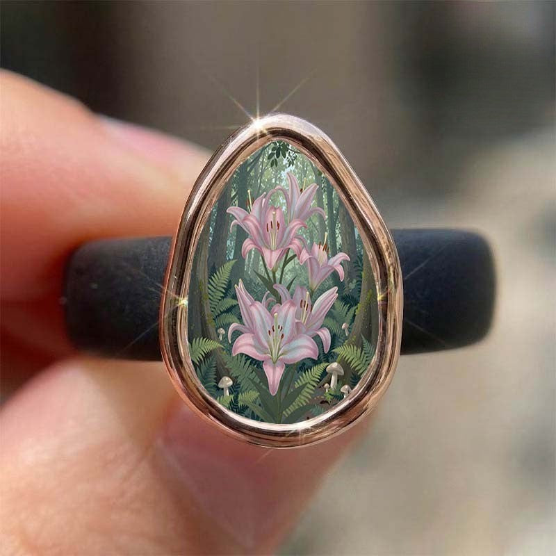 Pink Lily Forest Ring