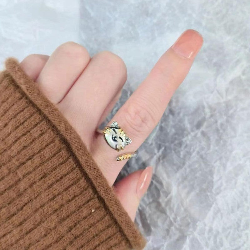 Smiling Cat Open Ring
